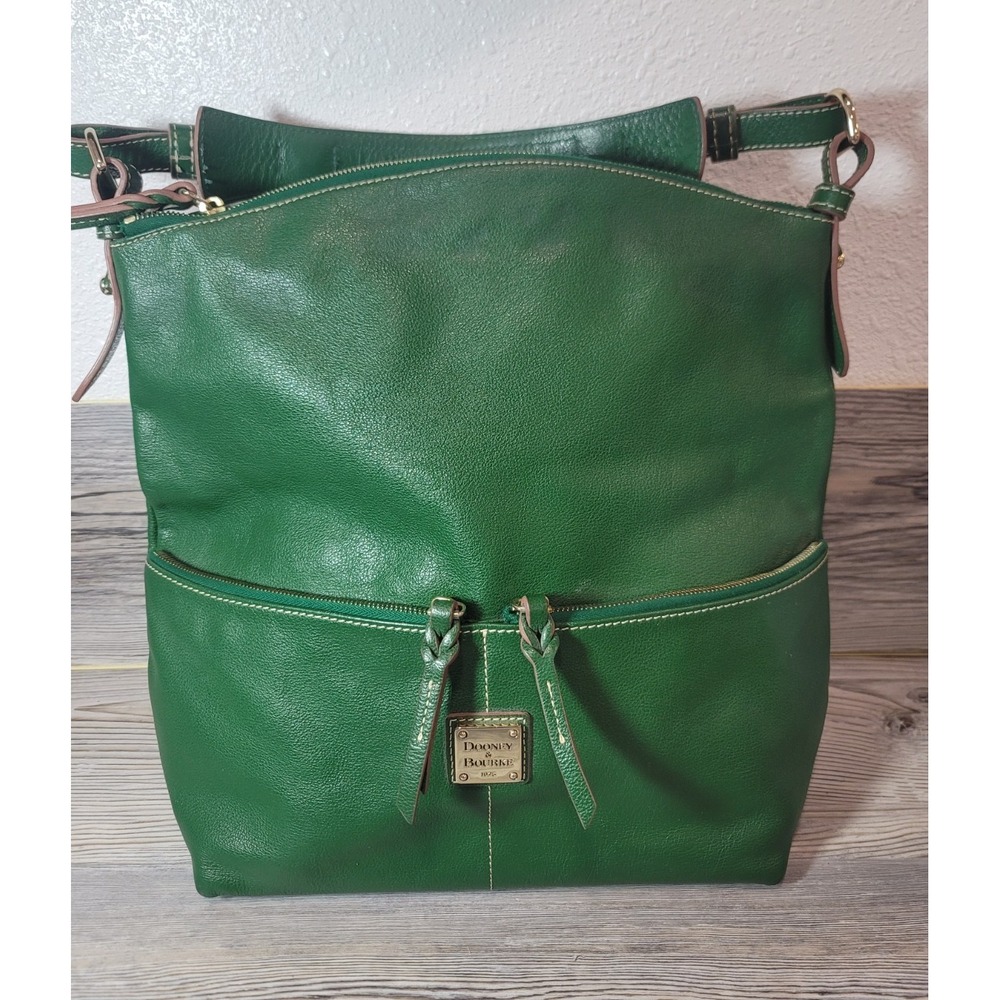 Dooney & Bourke Dillen Small Pocket Sac Sholder Bag Green leather gold hardware